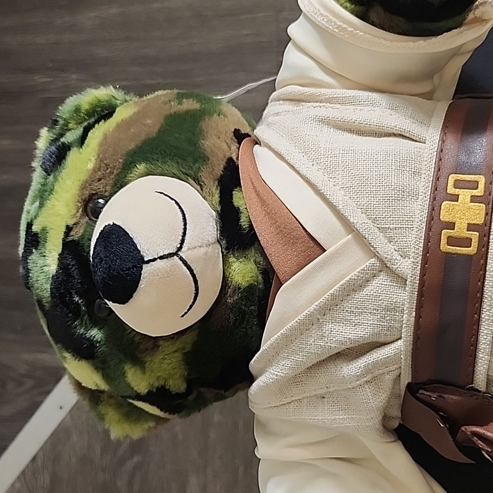 Build-A-Bear Green and Brown Camouflage Stuffed Animal - Picture 3 of 3